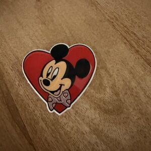 Mickey Mouse Disney Heart Lapel Pin Valentine Plastic Gibson Greeting Vintage